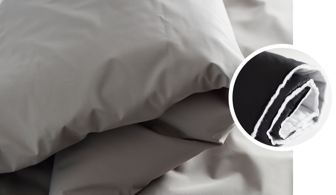 EcoPuff Our most eco-friendly material. A water-resistant puff fabric that&rsquo;s super lightweight and easy to wear.